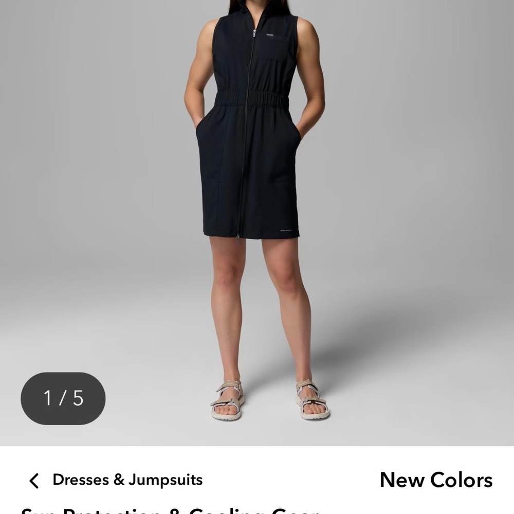 Columbia KHAKI CREAM Leslie falls Zip-Front Dress with Pockets